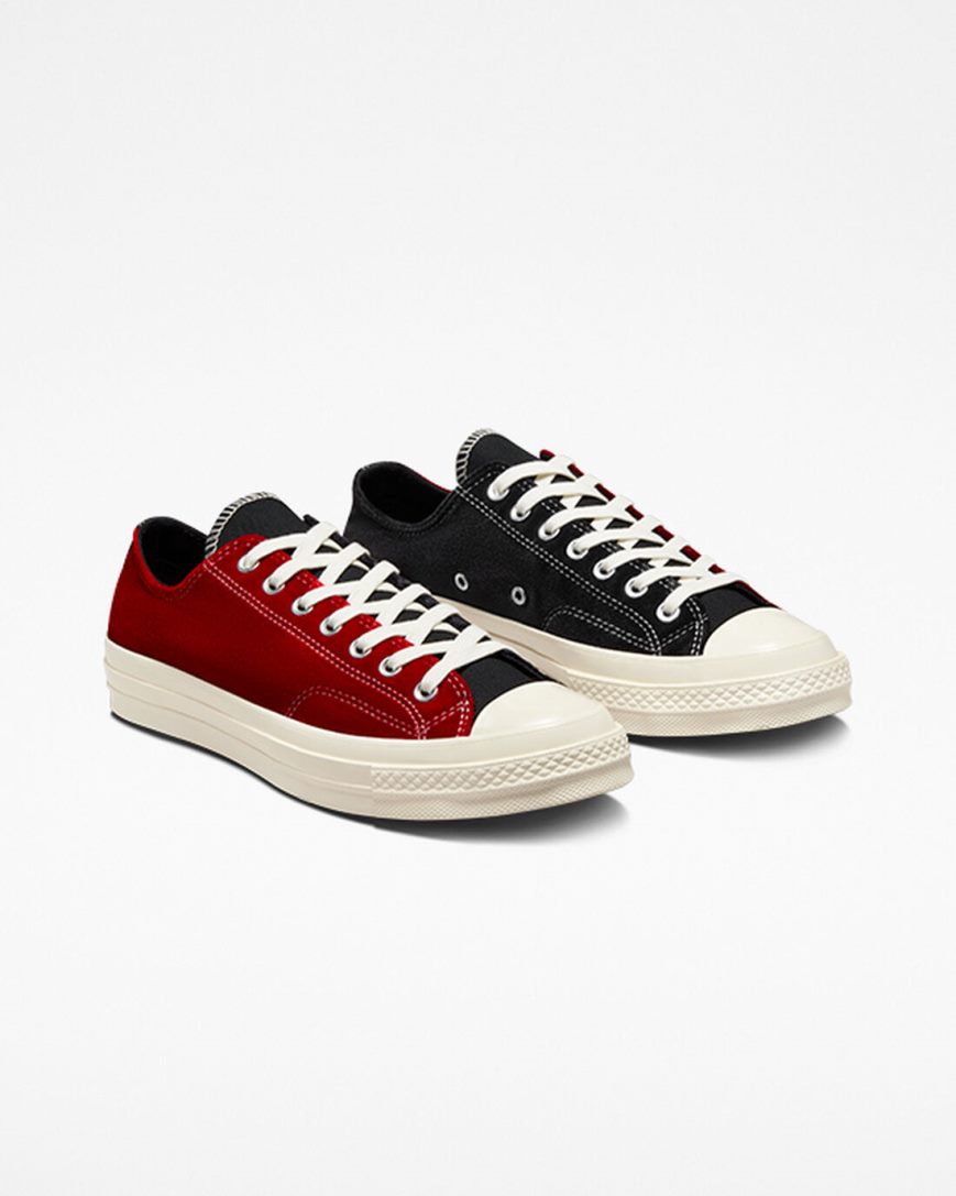 Zapatillas Bajas Converse Chuck 70 Beyond Retro Velvet Mujer Negras Rojas | PE 4P25L8